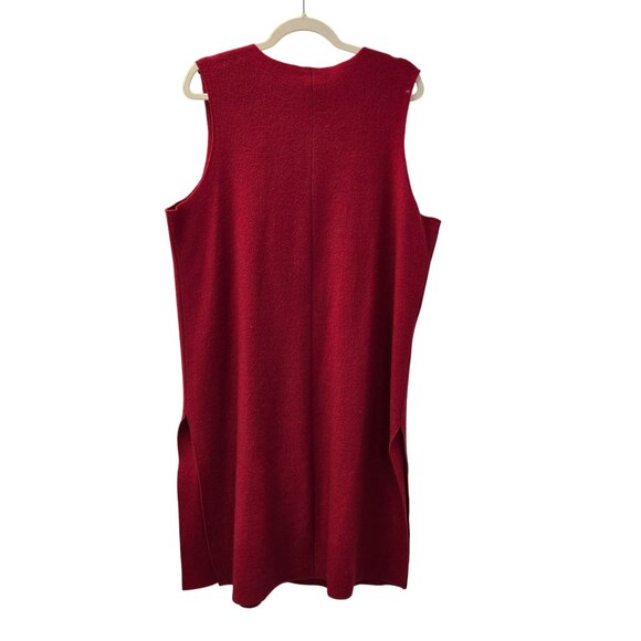 Chico's 100% Wool Longline Sleeveless Duster Cardigan Sweater Size Chico's 3/XL - Picture 2 of 6